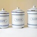 3 enamel canisters vintage enamelware kitchen canisters