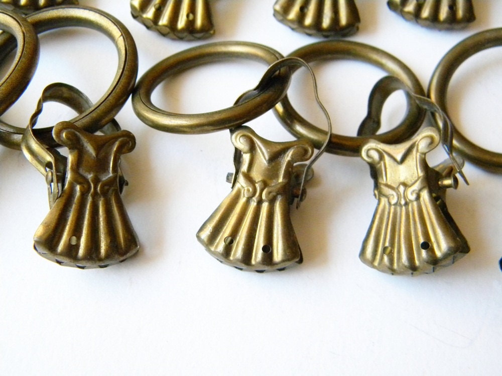 vintage curtain clips brass clips and rings
