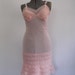 Vintage 1950s Full Slip Pink Ruffled and Ruched