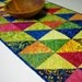 Bright Table Runner Batik Lollipop Triangles Tonga Handmade Quilted