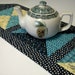 RESERVED FOR CINDY Christmas Table Runner Crazy 8 Turquoise Navy Winter Holiday Quilted