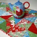 Christmas Table Runner Kate Spain Flurry Winter Holiday Triangles Handmade Reversible Ready to Ship One of a Kind