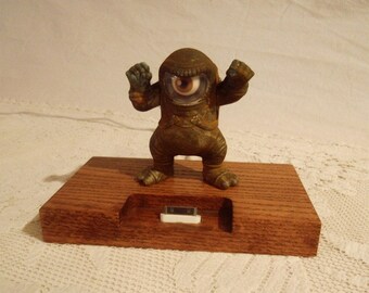 iPhone - iPod Dock -Charger and Sync Station - Oak - Monster style with wiggly Eyeball - Scary - iPhone Dock iPod -Big Sale