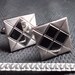 Vintage Mad Men Cuff Links Silver tone Cuff Links Qulted Pattern