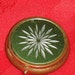Vintage Pill Box Gold, White Flower & Pistachio Green
