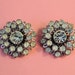 Vintage Earrings, Vintage Rhinestone Earrings Mad Men Glam Large (SN 489)
