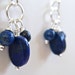Drop Earrings: Blue lapis lazuli stones, Sterling Silver