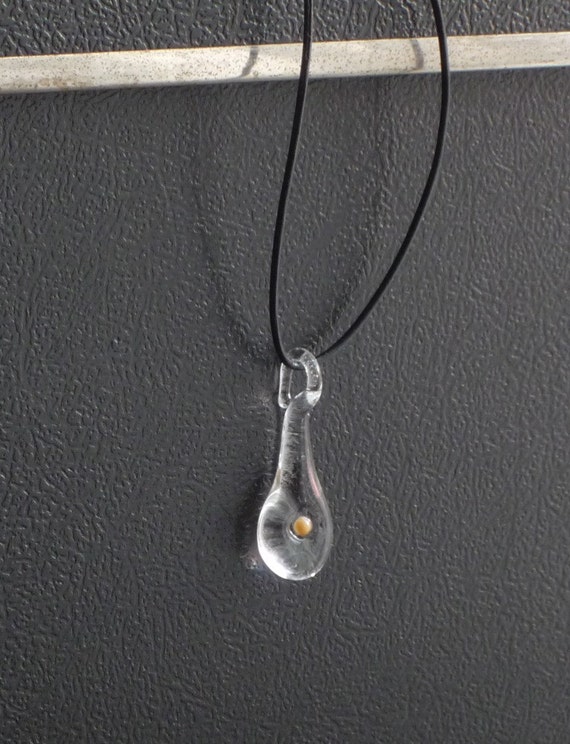 SALE 25 PECENT OFF Mustard Seed hand made glass pendant
