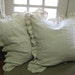 Pair of 2" Ruffled 22x22 Shams in Washed Oatmeal Linen