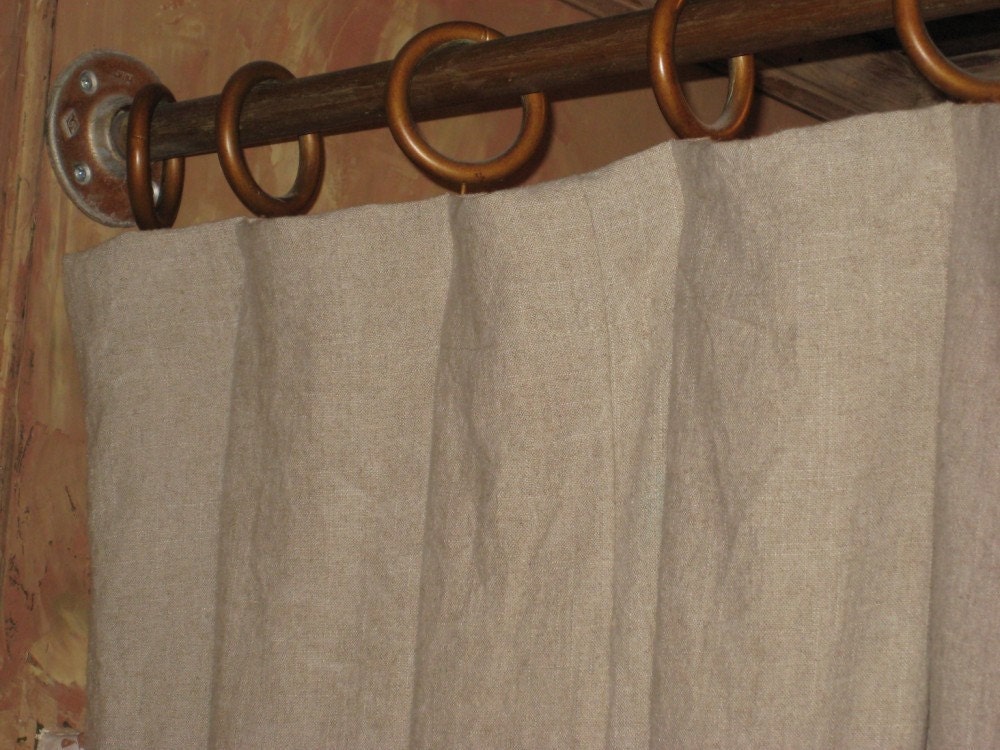 Ruffled Linen Shower CurtainLined Shower by cottageandcabin