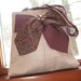 Straw-colored silk plaid tote bag made from men's suit coat and neck ties