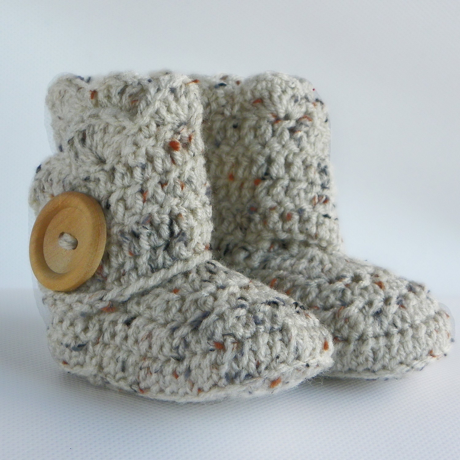Oatmeal Infant Crochet Shell Wrap Boots Choose Your Size