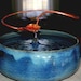 Handmade Ceramic Cat Fountain or Indoor Tabletop Fountain "Indigo Flow"