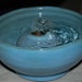 Handmade Ceramic Cat Fountain or Indoor Tabletop Fountain "Green-rimmed Sky-blue"
