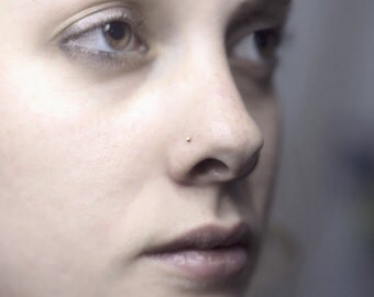 Solid Gold Nose Ring in 14k, 18k, 22k: Small Stud, 22 gauge / 0.6 mm