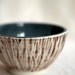 Small Rustic Porcelain Bowl in Ivory and Soft Teal
