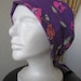 Fuschias on Purple - Tie-back Surgical Scrub Hat