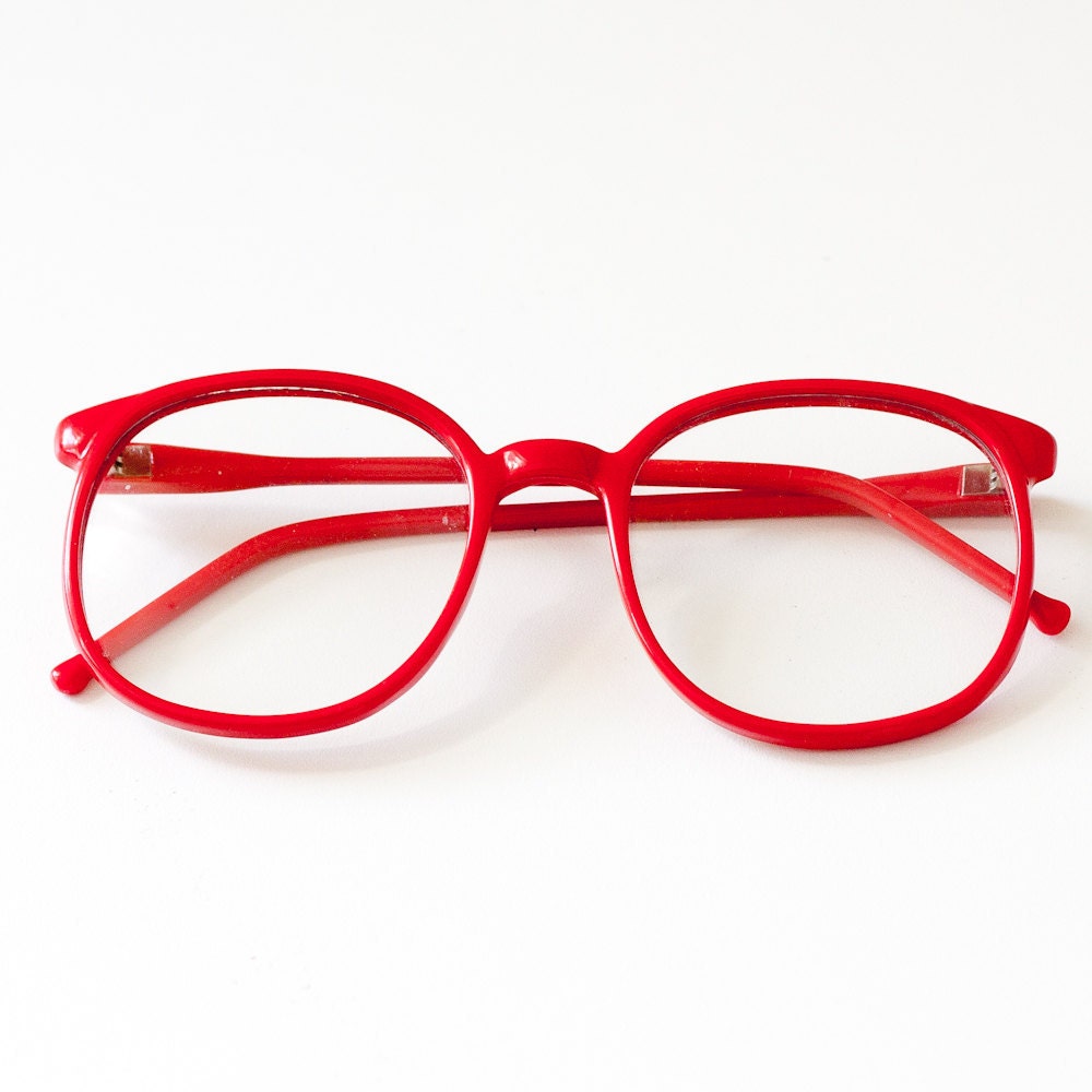 1980s oversized RED eyeglasses frames