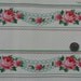 Vintage Wallpaper - Pink Rose Swag on Green and Cream Polka Dot Background 1 Yard