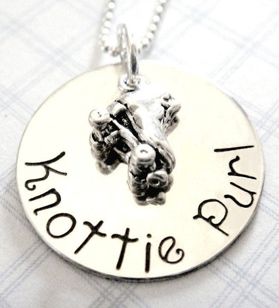 Roller Derby Necklace Roller Skate Charm Hand Stamped