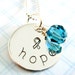 Ovarian Cancer Awareness Necklace - Hand Stamped Jewelry - Sterling Silver - Teal