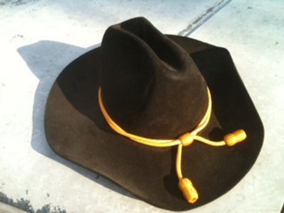 Cowboy Hat 1980's vintage Texas Army Cavalry style