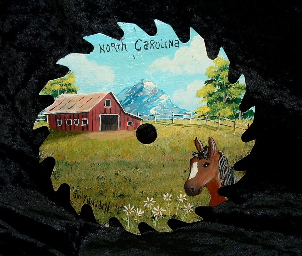 Hand Painted Saw Blade Scene Of North Carolina Farm Scene   Il Fullxfull.254768879 