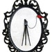 Large Format Camera on Tripod with Red Bird - Victorian Framed Object - Wall Art Decor 7x10in