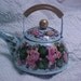 Hand Painted Tea Kettle Night Light Powder Blue