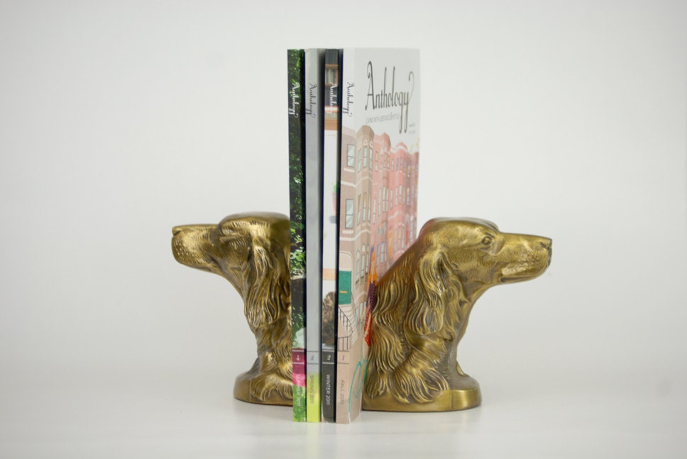 Vintage Brass Irish Setter Bookends