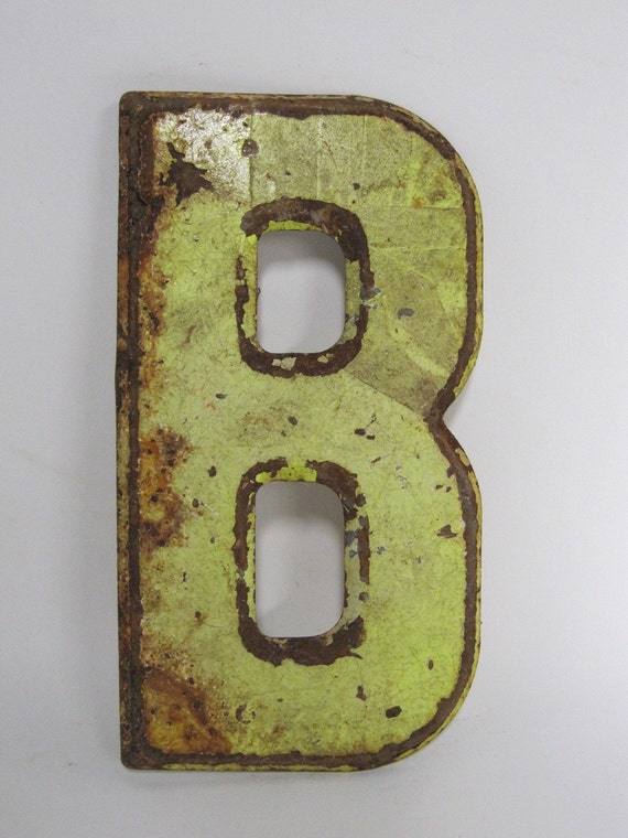 Vintage Metal Sign Letter B