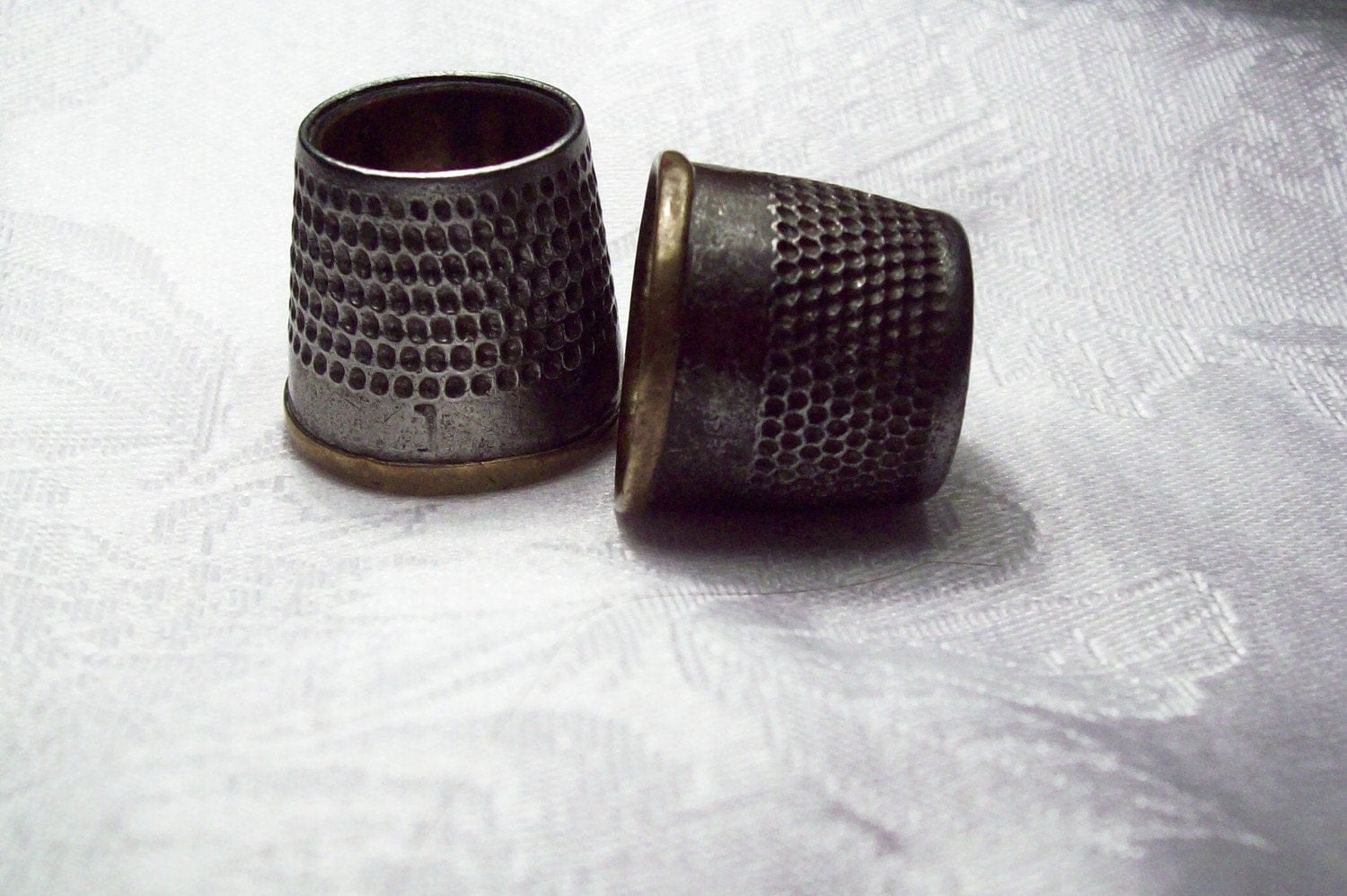 Antique Very OLD Thimbles Open ended Large 1800s 2 in
