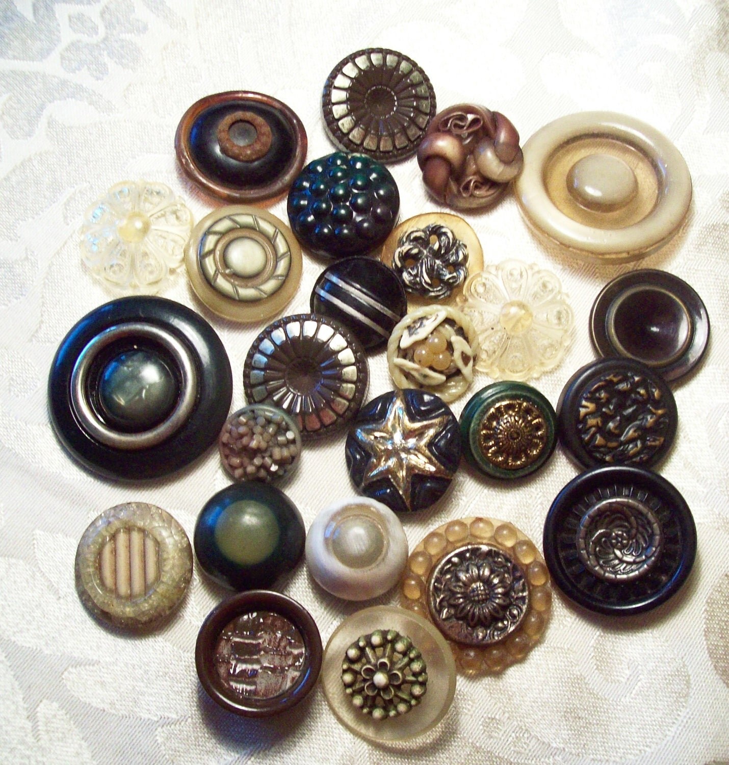Vintage Celluloid Buttons Amazing and Different by AnAntiqueAffair