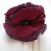 Burgundy Cloth with Purple Lace Rosette Pin