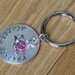 Hand stamped sterling silver keychain