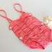 Vintage Catalina Swimsuit: Baby Bombshell in Blushing Coral Pink with Ruching, Girls' Size 4