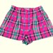 Pink plaid high waist cuffed golf shorts 1990s VTG