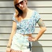Floral print crop top 1990s VTG
