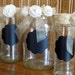 Set of 6 Chalkboard Glass Centerpiece Jars- READY TO SHIP - table numbers, candy buffet sign, gift table decor