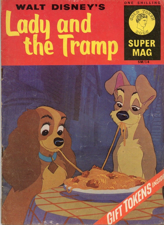 1964 Walt Disney's Lady And The Tramp Gold Token by WeLoveVintage