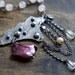 Rose Quartz and Baroque Pearl Silver Necklace - Botany of Desire