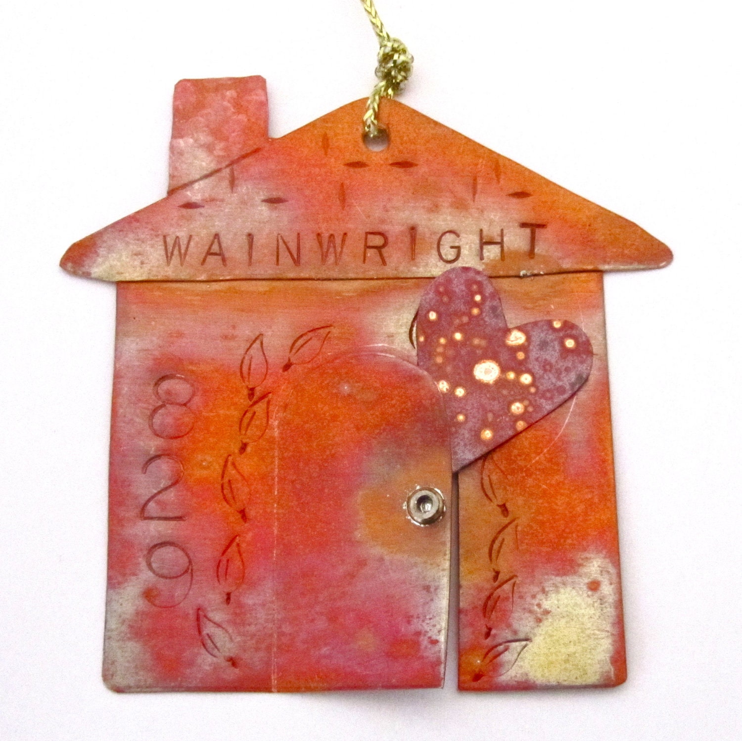 Personalized Copper House Ornament with Heart