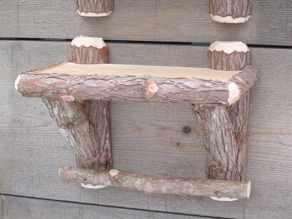 Maine Made Rustic Cedar Bathroom Wall Shelf With By Logcabindecor