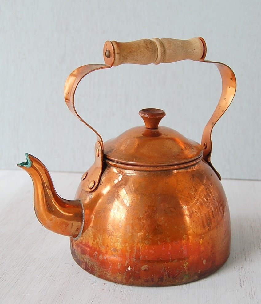 Antique Solid Copper Tea Pot Made in Portugal ODI