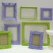 Lot of 7 assortment of frames PURPLE AND GREEN grouping victorian elegant fancy