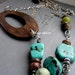 THE AXIS OF EARTH - long organic OOAK wood silver and raw stone on chain chunky statement NECKLACE