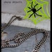 EL NEON - bright yellow spider web metalwork charm pendant & silver curb chain NECKLACE