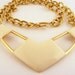 Vintage Monet Enamel Geometric Necklace Ivory & Gold