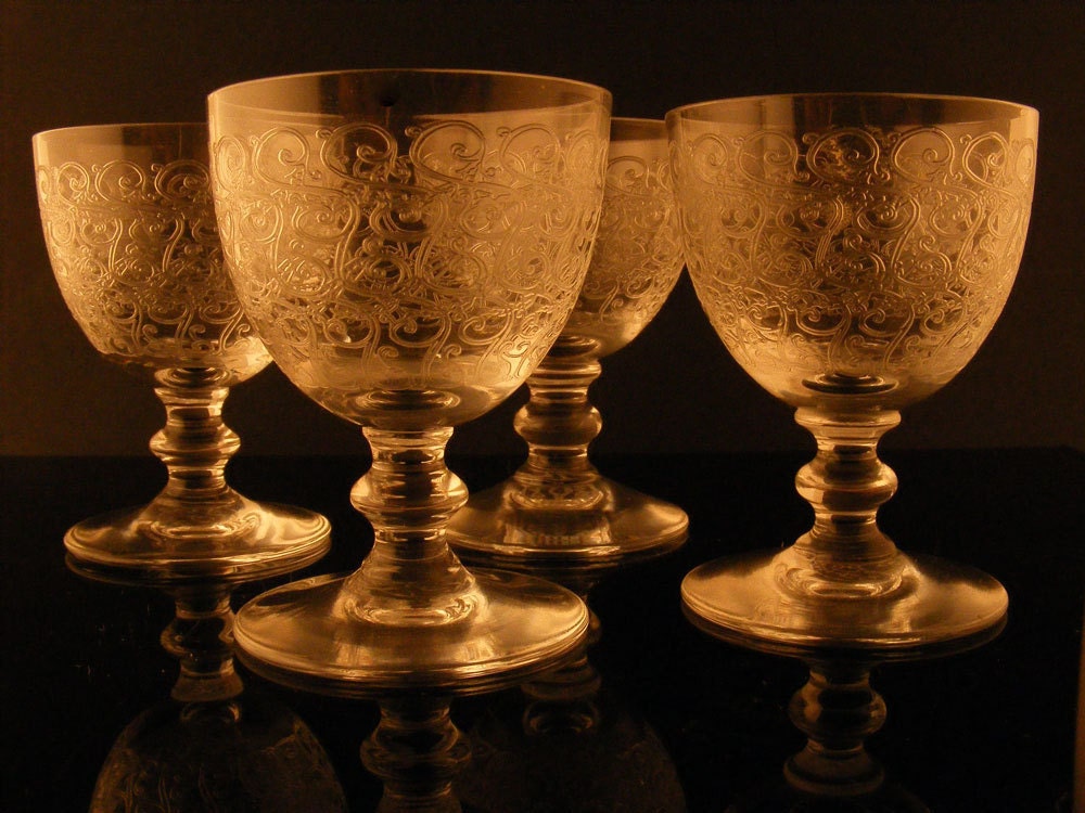 Vintage Crystal Stemware Baccarat Cordials Rohan Pattern Set