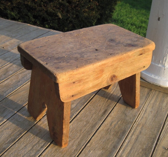 Vintage Bench Wooden Primitive Bench for a Foot Stool the